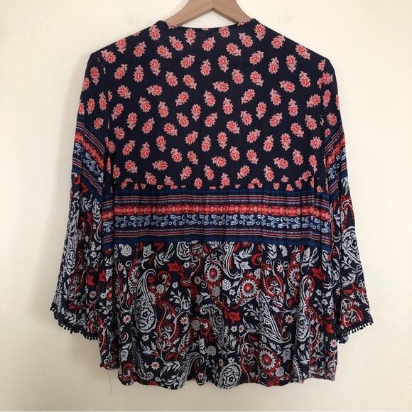 ❤️5/$25 SALE Target Xhilaration Floral Paisley Multicolor Open Cardigan Sweater - Picture 8 of 8